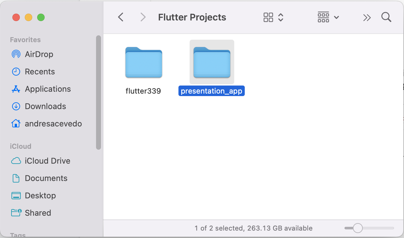 New folder created for your project